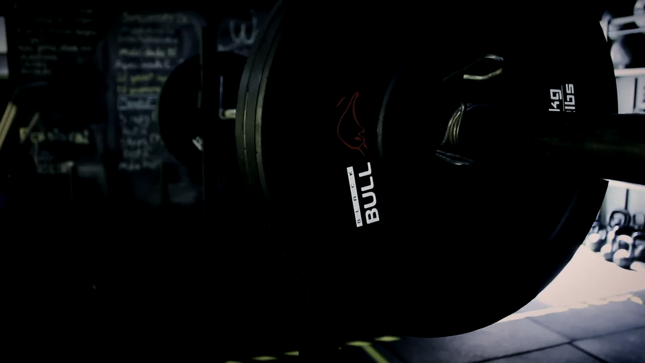 Gym barbell training background